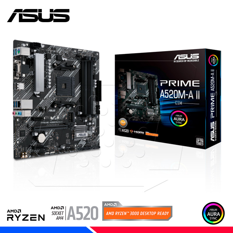 MAINBOARD ASUS PRIME A520M-A II/CSM, AM4, AMD.