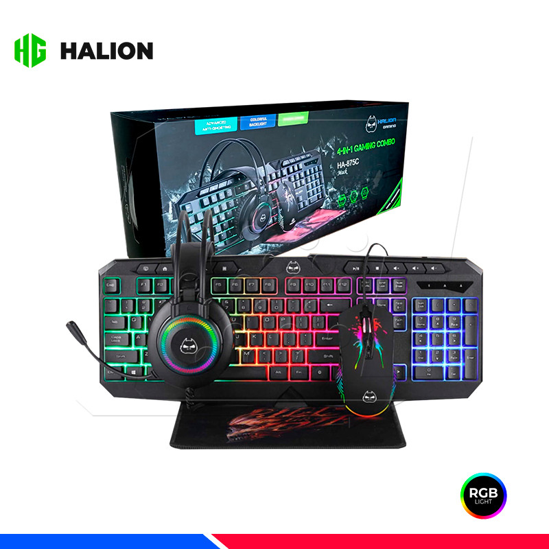 COMBO GAMER 4 EN 1 MACK HA-875C HALION, RGB