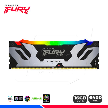 MEM. RAM KINGSTON FURY RENEGADE RGB, 16GB DDR5 6400 MHZ, CL32