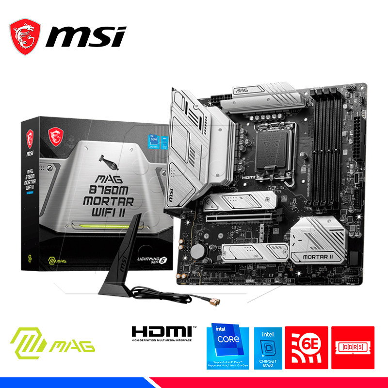 MAINBOARD MSI MAG B760M MORTAR WIFI II, LGA 1700 MAINBOARD MSI MAG B760M MORTAR WIFI II, LGA 1700