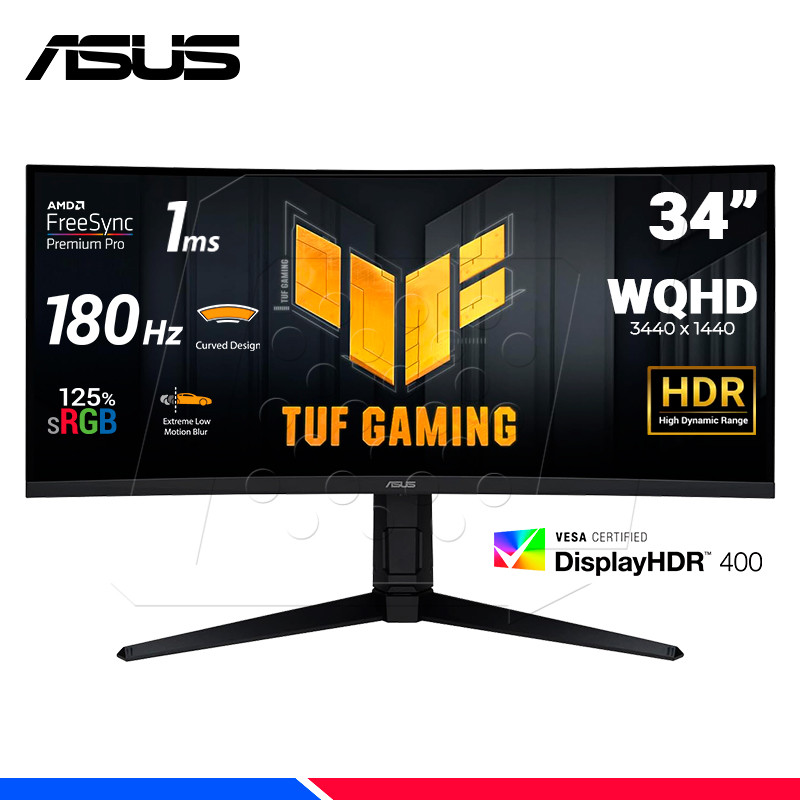 MONITOR ASUS Tuf Gaming VG34VQL3A, 34" CURVO VA, WQHD, 180Hz, 1ms, FreeSync