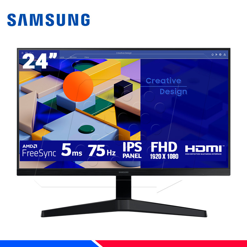 MONITOR SAMSUNG LS24C310EALXPE, Essential, 24" IPS, FHD, 75Hz, 5ms, FreeSync