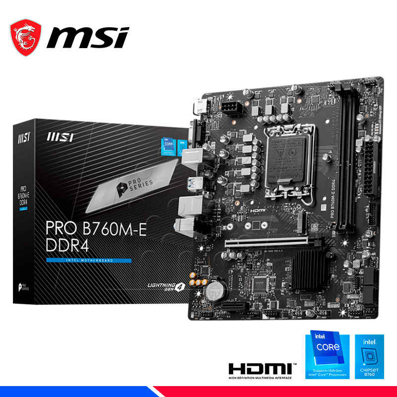 MAINBOARD MSI PRO B760M-E DDR4, LGA 1700 MAINBOARD MSI PRO B760M-E DDR4, LGA 1700