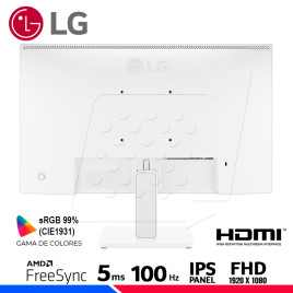MONITOR LG 24MR400-W, 23.8" IPS, FHD, 100Hz, 5ms, FreeSync