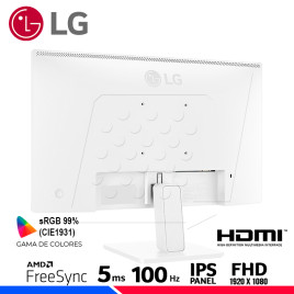 MONITOR LG 24MR400-W, 23.8" IPS, FHD, 100Hz, 5ms, FreeSync