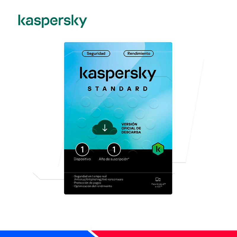 SOFTWARE ANTIVIRUS KASPERSKY STANDAR, 1 DISPOSITIVO, DESCARGA