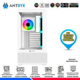 CASE ANTRYX FX 740 WHITE, 3 COOLER ARGB, USB TIPO C, V/TEMPLADO