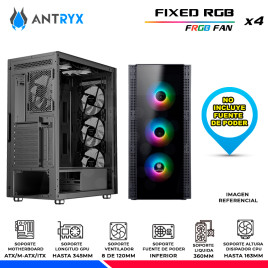 CASE ANTRYX RX-260 BLACK, FIXED RGB, FAN x4, V/TEMPLADO