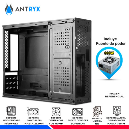 CASE ANTRYX XTREME SLIM XS-100U SILVER, F/300W