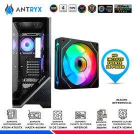 CASE ANTRYX FX-650 BLACK, FAN x4 ARGB, V/TEMPLADO