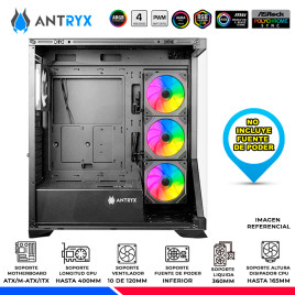CASE ANTRYX FX-650 BLACK, FAN x4 ARGB, V/TEMPLADO