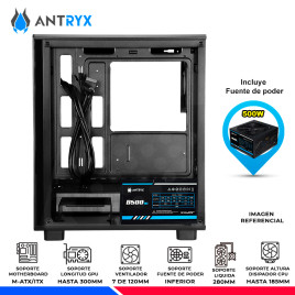 CASE ANTRYX XTREME MICRO XM-410, F/B500W, V/TEMPLADO
