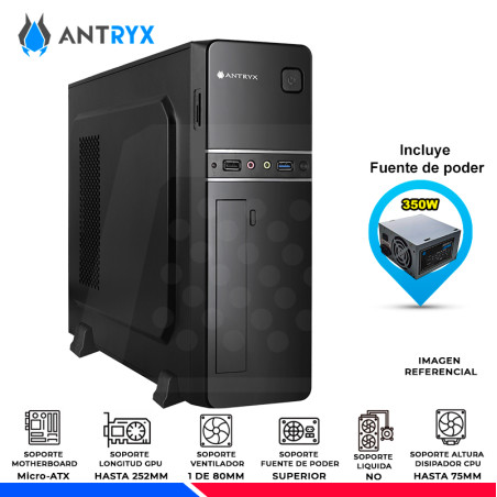 CASE ANTRYX SLIM XS-110 FUENTE 350W