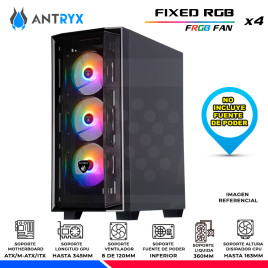 CASE ANTRYX RX-270 BLACK, FIXED RGB, FAN x4, V/TEMPLADO