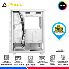 CASE ANTEC NX410, ARGB, WHITE. V/TEMPLADO, ARGB