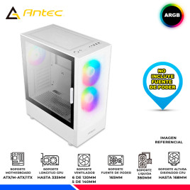 CASE ANTEC NX410, ARGB, WHITE. V/TEMPLADO, ARGB