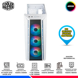 CASE COOLER MASTER MASTERBOX MB520 MESH WHITE, ARGB, V/TEMPLADO