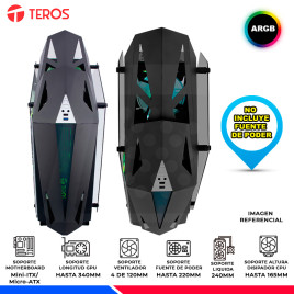 CASE GAMING TEROS TE-1314G, BLACK, 4 FAN ARGB, V/TEMPLADO