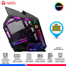 CASE GAMING TEROS TE-1314G, BLACK, 4 FAN ARGB, V/TEMPLADO
