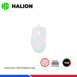 KIT GAMING HALION DAMON HA-863C WHITE, TECLADO + MOUSE, SWITCH RED, RGB