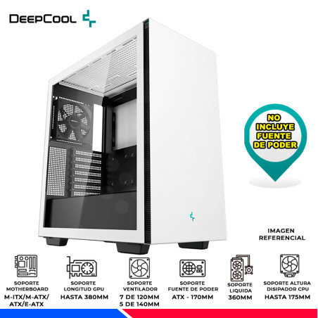 CASE DEEPCOOL CH510 WH, V/TEMPLADO