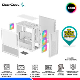 CASE DEEPCOOL CH560 WH, V/TEMPLADO, ARGB