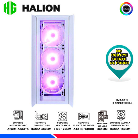 CASE GAMER HALION TITAN 106 WHITE, 4 COOLER ARGB, V/TEMPLADO