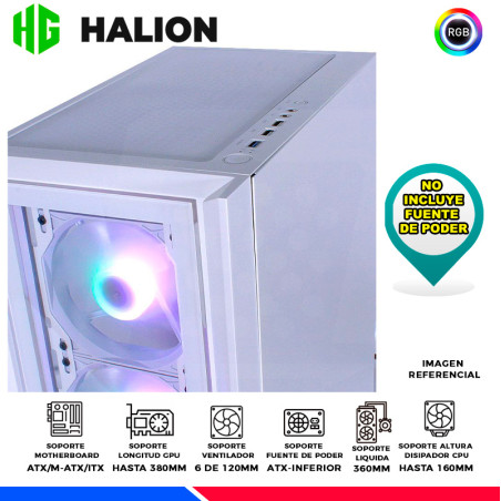 CASE GAMER HALION TITAN 106 WHITE, 4 COOLER ARGB, V/TEMPLADO