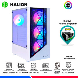 CASE GAMER HALION DRAGON CR15 BLANCO, F/500W, RAINBOW, V/TEMPLADO