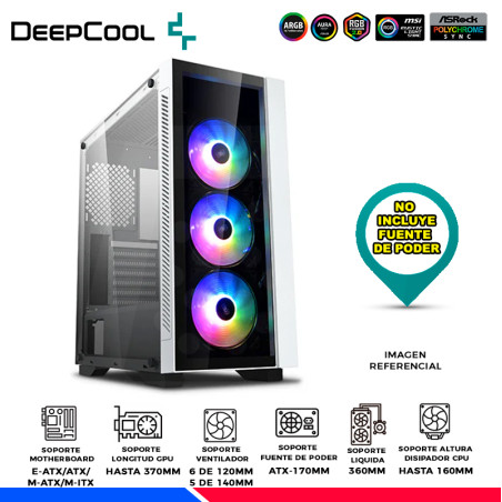CASE DEEPCOOL MATREXX 55 V3 ADD-RGB WH 3F, V/TEMPLADO