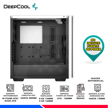 CASE DEEPCOOL CK500 WH, V/TEMPLADO