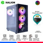 CASE GAMER HALION TORNADO 03 NEGRO, F/600W, 4 COOLER ARGB, MALLA, V/TEMPLADO