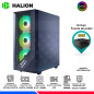 CASE GAMER HALION TORNADO 03 NEGRO, F/600W, 4 COOLER ARGB, MALLA, V/TEMPLADO