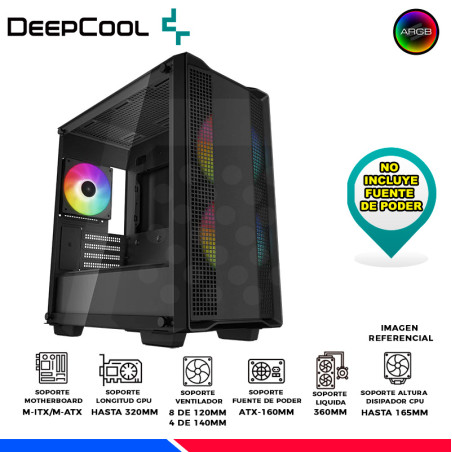 CASE DEEPCOOL CC360 ARGB, V/TEMPLADO