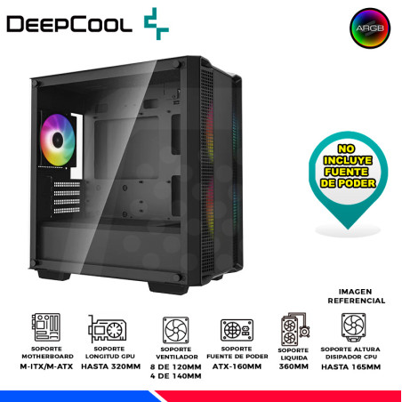 CASE DEEPCOOL CC360 ARGB, V/TEMPLADO