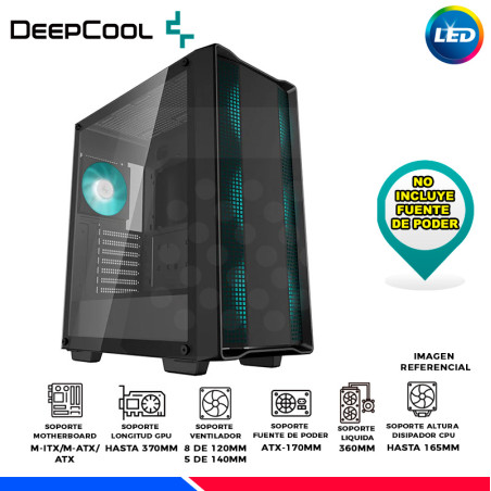 CASE DEEPCOOL CC560 V2, COOLER LED, V/TEMPLADO