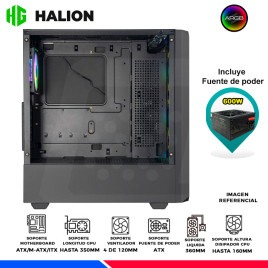 CASE GAMER HALION INFINITY 416, ARGB, F/600W, V/TEMPLADO