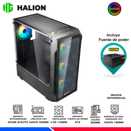 CASE GAMER HALION INFINITY 415, ARGB, F/600W, V/TEMPLADO
