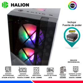 CASE GAMING TEROS TE-1312G, BLACK, 4 FAN ARGB, V/TEMPLADO