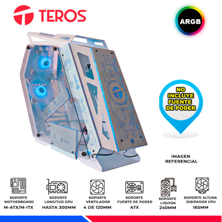 CASE GAMER HALION TITAN 103 WHITE, F/600W, RGB, V/TEMPLADO