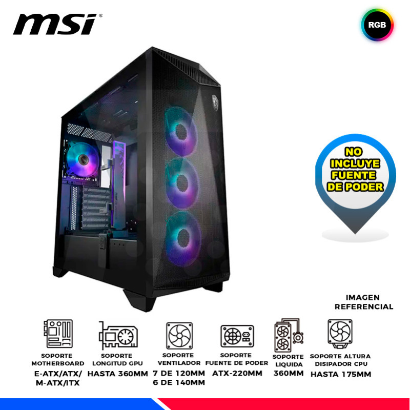 CASE MSI MPG GUNGNIR 300R AIRFLOW, RGB,V/TEMPLADO