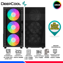 CASE DEEPCOOL CH560 BK, V/TEMPLADO, ARGB