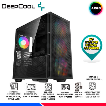 CASE DEEPCOOL CH560 BK, V/TEMPLADO, ARGB