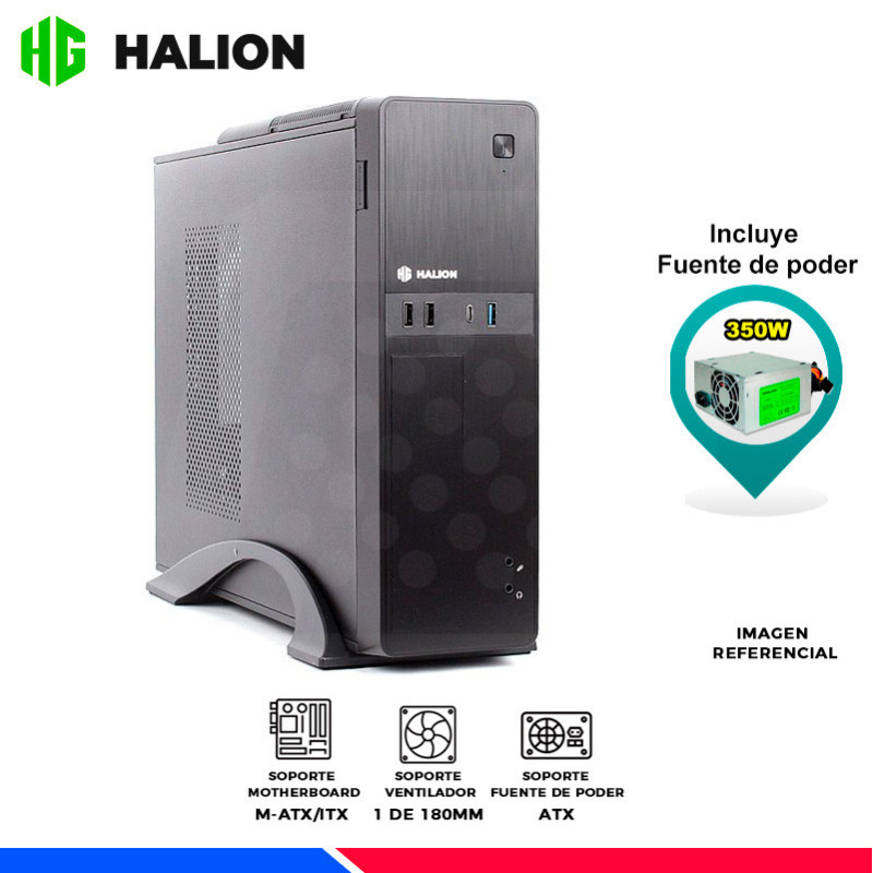 CASE SLIM HALION SUPRA MICRO ATX S615, F/350W