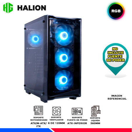 CASE GAMER HALION TITAN 105 BLACK, 4 COOLER ARGB, V/TEMPLADO