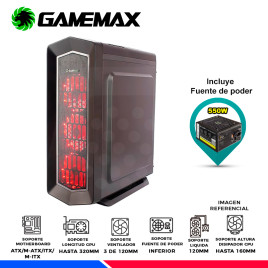 CASE GAMING GAMEMAX ASGARD LED ROJO F/GE550