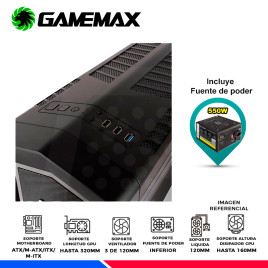 CASE GAMING GAMEMAX ASGARD LED ROJO F/GE550