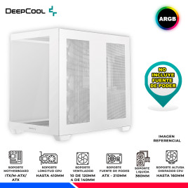 CASE DEEPCOOL CG530 4F WH, V/TEMPLADO ARGB