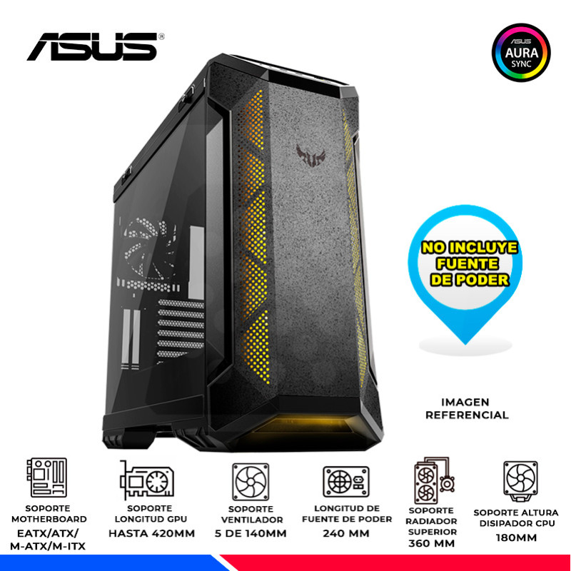 CASE ASUS TUF GAMING GT501, BLACK, RGB, V/TEMPLADO CASE ASUS TUF GAMING GT501, BLACK, RGB, V/TEMPLADO