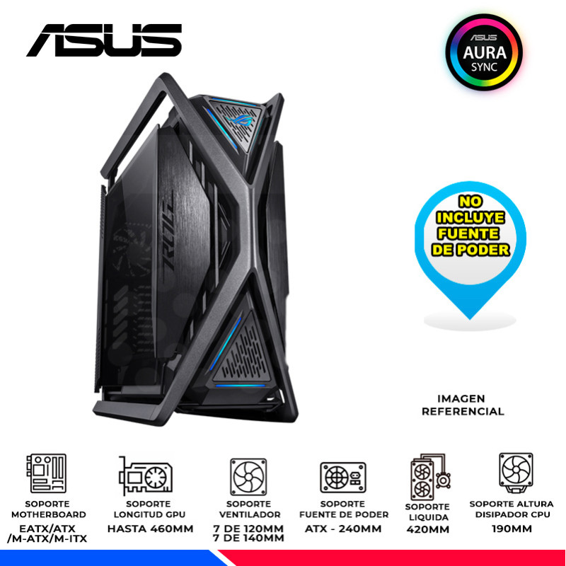 CASE ASUS ROG HYPERION GR701, V/TEMPLADO, ARGB